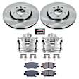 KCOE7399 2-Wheel Set Front Brake Kit With Calipers, Plain Surface 5 Lugs 276 mm Natural Caliper, Ceramic, Z17 OE Replacement, Includes (1) Brake Disc and Pad Kit and (2) Brake Caliper