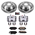 KCOE7507 2-Wheel Set Rear Brake Kit With Calipers, Plain Surface 5 Lugs 302.1 mm Natural Caliper, Ceramic, Z17 OE Replacement, Includes (1) Brake Disc and Pad Kit and (2) Brake Caliper