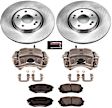 KCOE7509 2-Wheel Set Front Brake Kit With Calipers, Plain Surface 5 Lugs 320.1 mm Natural, Ceramic, Z17 OE Replacement, Includes (1) Brake Disc and Pad Kit and (2) Brake Caliper