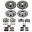 2016 Hyundai Sonata - Front and Rear Brake Kit With Calipers, Natural - Unplated, Plain Surface, 5 Lugs, 283 mm, Ceramic, Natural Caliper, Z17 OE Replacement