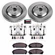 KCOE7688 2-Wheel Set Front Brake Kit With Calipers, Plain Surface 5 Lugs 328 mm Natural Caliper, Ceramic, Z17 OE Replacement, Includes (1) Brake Disc and Pad Kit and (2) Brake Caliper
