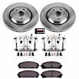 KCOE7688 2-Wheel Set Front Brake Kit With Calipers, Plain Surface 5 Lugs 328 mm Natural Caliper, Ceramic, Z17 OE Replacement, Includes (1) Brake Disc and Pad Kit and (2) Brake Caliper