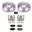 KCOE7721 2-Wheel Set Rear Brake Kit With Calipers, Plain Surface 5 Lugs 288.2 mm Natural Caliper, Ceramic, Z17 OE Replacement, Includes (2) Brake Caliper and (1) Brake Disc and Pad Kit