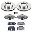 KCOE7946 2-Wheel Set Front Brake Kit With Calipers, Plain Surface 8 Lugs 327 mm Natural Caliper, Ceramic, Z17 OE Replacement, Includes (1) Brake Disc and Pad Kit and (2) Brake Caliper