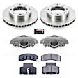 KCOE7946 2-Wheel Set Front Brake Kit With Calipers, Plain Surface 8 Lugs 327 mm Natural Caliper, Ceramic, Z17 OE Replacement, Includes (1) Brake Disc and Pad Kit and (2) Brake Caliper