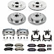 2020 Infiniti Q50 - Front and Rear Brake Kit With Calipers, Natural Finish, Plain Surface, 5 Lugs, Front-319.8 mm/Rear-308 mm, Ceramic, Natural, Z17 OE Replacement