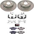 KCOE8176 2-Wheel Set Rear Brake Kit With Calipers, Plain Surface 5 Lugs 279.9 mm Natural Caliper, Ceramic, Z17 OE Replacement, Includes (2) Brake Caliper and (1) Brake Disc and Pad Kit