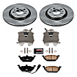 KCOE839 2-Wheel Set Front Brake Kit With Calipers, Plain Surface 5 Lugs 279 mm Natural Caliper, Ceramic, Z17 OE Replacement, Includes (2) Brake Caliper and (1) Brake Disc and Pad Kit