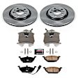 KCOE839 2-Wheel Set Front Brake Kit With Calipers, Plain Surface 5 Lugs 279 mm Natural Caliper, Ceramic, Z17 OE Replacement, Includes (2) Brake Caliper and (1) Brake Disc and Pad Kit