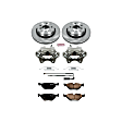 KCOE877 2-Wheel Set Rear Brake Kit With Calipers, Plain Surface 5 Lugs 294 mm Natural Caliper, Ceramic, Z17 OE Replacement, Includes (1) Brake Disc and Pad Kit and (2) Brake Caliper