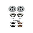 KCOE877 2-Wheel Set Rear Brake Kit With Calipers, Plain Surface 5 Lugs 294 mm Natural Caliper, Ceramic, Z17 OE Replacement, Includes (1) Brake Disc and Pad Kit and (2) Brake Caliper