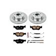 KOE044 Rear Brake Disc and Pad Kit, Natural Finish, Plain Surface, 5 Lugs, 299.8 mm, Ceramic, Z17 OE Replacement