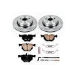 KOE045 Rear Brake Disc and Pad Kit, Natural Finish, Plain Surface, 5 Lugs, 336 mm, Ceramic, Z17 OE Replacement