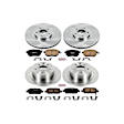 4-Wheel Set Power Stop&reg; KOE092 Front and Rear OE Stock Replacement Low-Dust Ceramic Brake Pad and Rotor Kit
