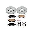KOE094 Front Brake Disc and Pad Kit, Natural Finish, Plain Surface, 5 Lugs, 294 mm, Ceramic, OE Replacement