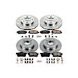1992 Honda Prelude - Front and Rear Brake Disc and Pad Kit, Natural Finish, Plain Surface, 4 Lugs, 260 mm, Ceramic, 2.2L 4Cyl, Z17 OE Replacement
