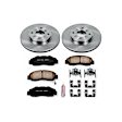 KOE1037 Front Brake Disc and Pad Kit, Natural Finish, Plain Surface, 4 Lugs, 281.7 mm, Ceramic, Z17 OE Replacement