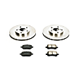KOE1058 Front Brake Disc and Pad Kit, Natural Finish, Plain Surface, 5 Lugs, 274.5 mm, Ceramic, OE Replacement