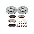 KOE1070 Front Brake Disc and Pad Kit, Natural Finish, Plain Surface, 5 Lugs, 275 mm, Ceramic, Z17 OE Replacement