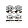 4-Wheel Set Power Stop&reg; KOE1074 Front and Rear OE Stock Replacement Low-Dust Ceramic Brake Pad and Rotor Kit