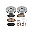 KOE1077 Front Brake Disc and Pad Kit, Plain Surface 5 Lugs 296 mm Ceramic OE Replacement