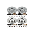 4-Wheel Set Power Stop&reg; KOE1078 Front and Rear OE Stock Replacement Low-Dust Ceramic Brake Pad and Rotor Kit