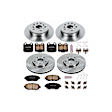 4-Wheel Set Power Stop&reg; KOE1079 Front and Rear OE Stock Replacement Low-Dust Ceramic Brake Pad and Rotor Kit