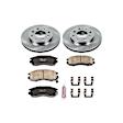 KOE1090 Front Brake Disc and Pad Kit, Natural Finish, Plain Surface, 4 Lugs, 256 mm, Ceramic, Z17 OE Replacement