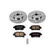 KOE109 Front Brake Disc and Pad Kit, Natural Finish, Plain Surface, 4 Lugs, 255 mm, Ceramic, OE Replacement