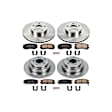 4-Wheel Set Power Stop&reg; KOE1119 Front and Rear OE Stock Replacement Low-Dust Ceramic Brake Pad and Rotor Kit