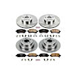 4-Wheel Set Power Stop&reg; KOE1122 Front and Rear OE Stock Replacement Low-Dust Ceramic Brake Pad and Rotor Kit
