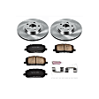 KOE1137 Front Brake Disc and Pad Kit, Natural Finish, Plain Surface, 5 Lugs, 296 mm, Ceramic, OE Replacement