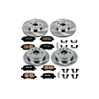 4-Wheel Set Power Stop&reg; KOE1144 Front and Rear OE Stock Replacement Low-Dust Ceramic Brake Pad and Rotor Kit