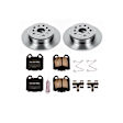 KOE1149 Rear Brake Disc and Pad Kit, Natural Finish, Plain Surface, 5 Lugs, 307 mm, Ceramic, OE Replacement