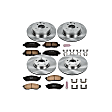 4-Wheel Set Power Stop&reg; KOE114 Front and Rear OE Stock Replacement Low-Dust Ceramic Brake Pad and Rotor Kit