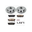 KOE1165 Rear Brake Disc and Pad Kit, Natural Finish, Plain Surface, 5 Lugs, 292 mm, Ceramic, Z17 OE Replacement