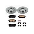KOE1169 Rear Brake Disc and Pad Kit, Natural Finish, Plain Surface, 5 Lugs, 277.6 mm, Ceramic, Z17 OE Replacement