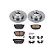 KOE1174 Rear Brake Disc and Pad Kit, Natural Finish, Plain Surface, 5 Lugs, 257 mm, Ceramic, Z17 OE Replacement