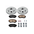 KOE1184 Front Brake Disc and Pad Kit, Natural Finish, Plain Surface, 5 Lugs, 273.7 mm, Ceramic, Z17 OE Replacement