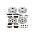 2006 Nissan Murano - Front and Rear Brake Disc and Pad Kit, Natural Finish, Plain Surface, 5 Lugs, 308 mm, Ceramic, 3.5L 6Cyl, OE Replacement