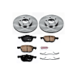 KOE120 Front Brake Disc and Pad Kit, Plain Surface 5 Lugs 277.8 mm Ceramic OE Replacement