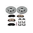 KOE1237 Front Brake Disc and Pad Kit, Natural Finish, Plain Surface, 4 Lugs, 281 mm, Ceramic, Z17 OE Replacement