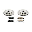 KOE1239 Front Brake Disc and Pad Kit, Plain Surface 4 Lugs 260 mm Ceramic Z17 OE Replacement
