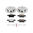 KOE124 Rear Brake Disc and Pad Kit, Natural Finish, Plain Surface, 5 Lugs, 264.8 mm, Ceramic, Z17 OE Replacement