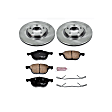 KOE125 Front Brake Disc and Pad Kit, Natural Finish, Plain Surface, 5 Lugs, 299.8 mm, Ceramic, OE Replacement