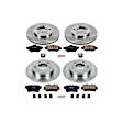 4-Wheel Set Power Stop&reg; KOE1300 Front and Rear OE Stock Replacement Low-Dust Ceramic Brake Pad and Rotor Kit