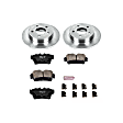 KOE1303 Rear Brake Disc and Pad Kit, Natural Finish, Plain Surface, 5 Lugs, 267 mm, Ceramic, Z17 OE Replacement