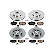 2003 Ford Taurus - Front and Rear Brake Disc and Pad Kit, Natural Finish, Plain Surface, 5 Lugs, 256 mm, Ceramic, With Rear Disc, 3.0L 6Cyl, OE Replacement
