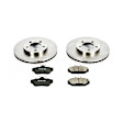 KOE1327 Front Brake Disc and Pad Kit, Natural Finish, Plain Surface, 5 Lugs, 276 mm, Ceramic, OE Replacement