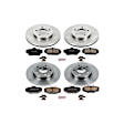 2000 Ford Taurus - Front and Rear Brake Disc and Pad Kit, Natural Finish, Plain Surface, 5 Lugs, 256 mm, Ceramic, With Rear Disc, 3.0L 6Cyl, OE Replacement